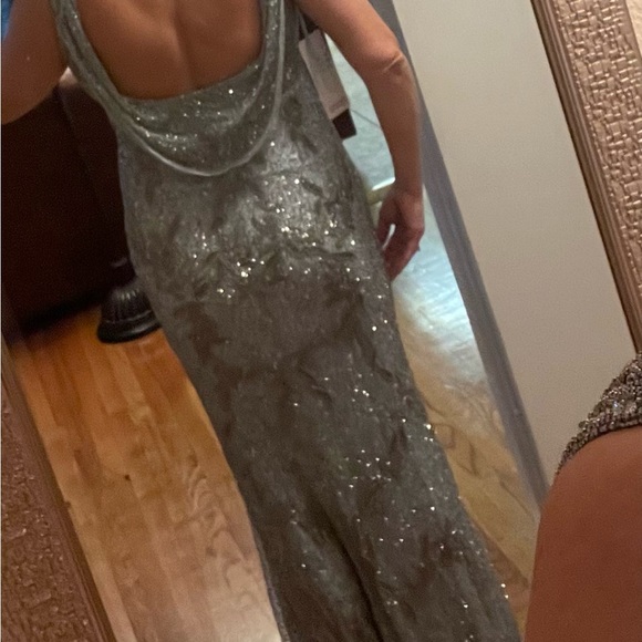 Lara cowl back formal gown ,fully beaded . - Picture 2 of 2